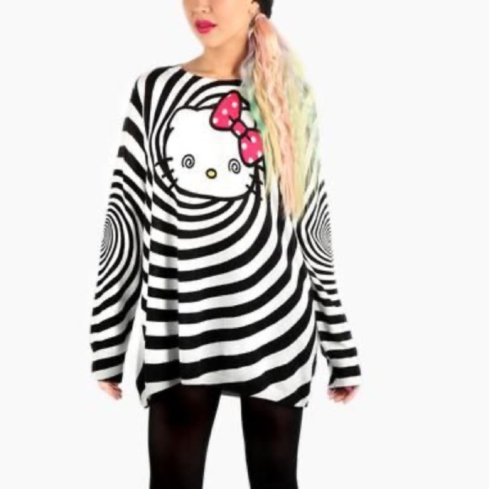 Cute Hello Kitty Hypnotic Oversized Sweater